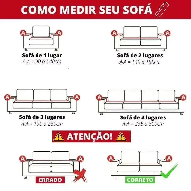 Capa para Sofá Protetora em Chenille Antiderrapante Azul Suave