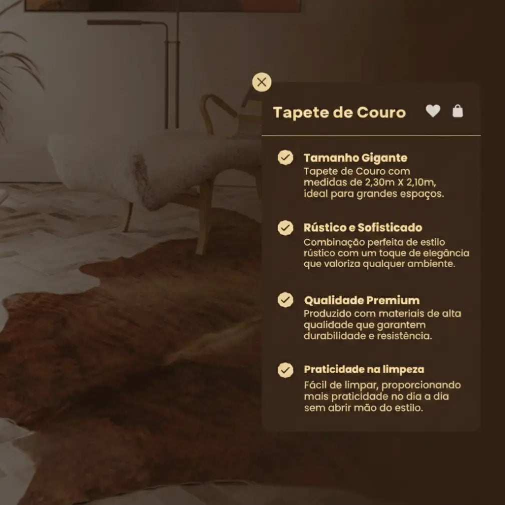 Tapete  em Couro de Boi