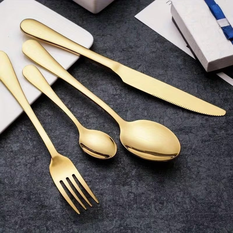 Maleta De Talheres Dourado 24 Peças