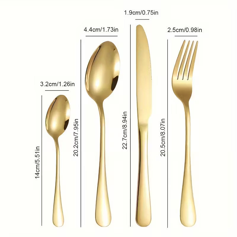 Maleta De Talheres Dourado 24 Peças