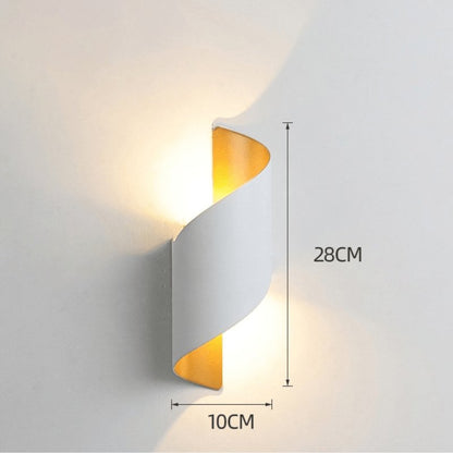 Arandela de Parede para Exterior com LED em Formato Espiral