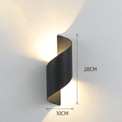 Arandela de Parede para Exterior com LED em Formato Espiral