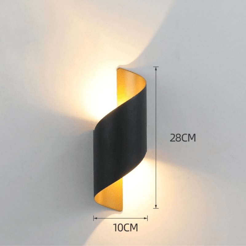 Arandela de Parede para Exterior com LED em Formato Espiral