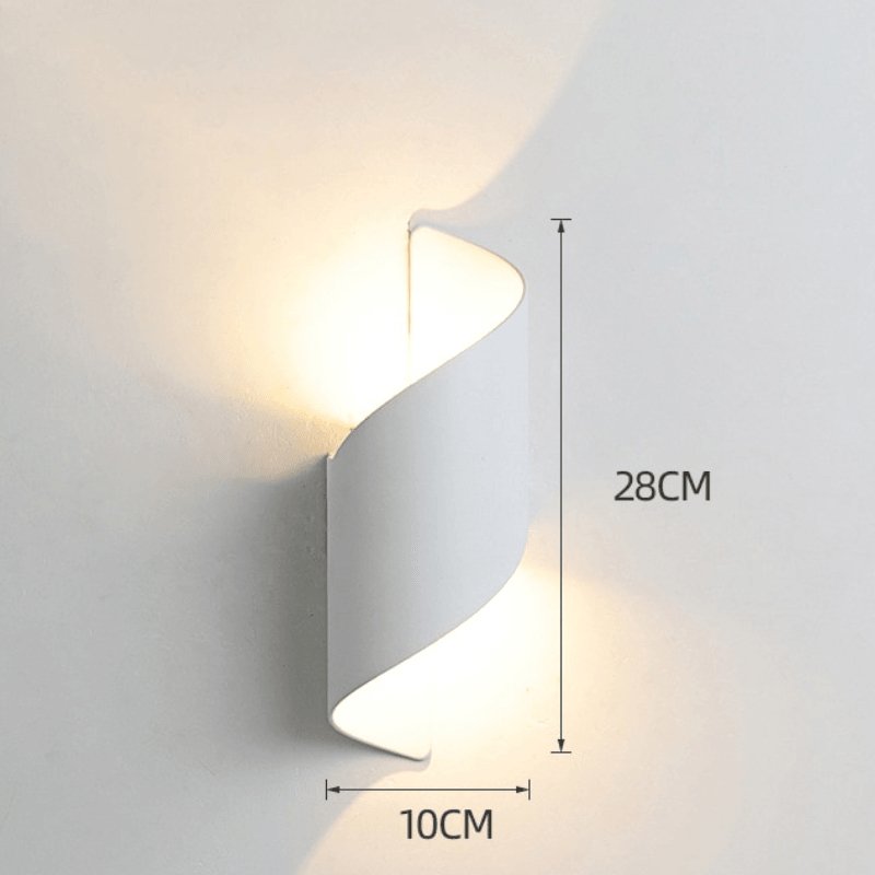 Arandela de Parede para Exterior com LED em Formato Espiral