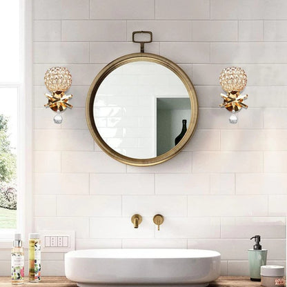Arandela Redonda Decorativa com Acabamento Dourado Elegante