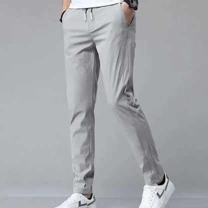 Calça Masculina Comfort Flex Slim C/ Cordão Cinza Claro / 38 1004