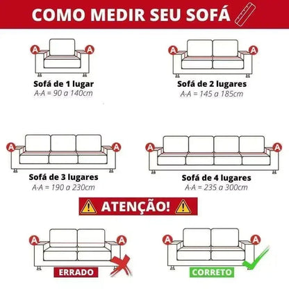 Capa de Sofá Premium em Chenille com Design Moderno Cinza