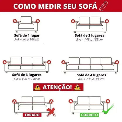 Capa para Sofá em Linho Antiderrapante Azul Escuro