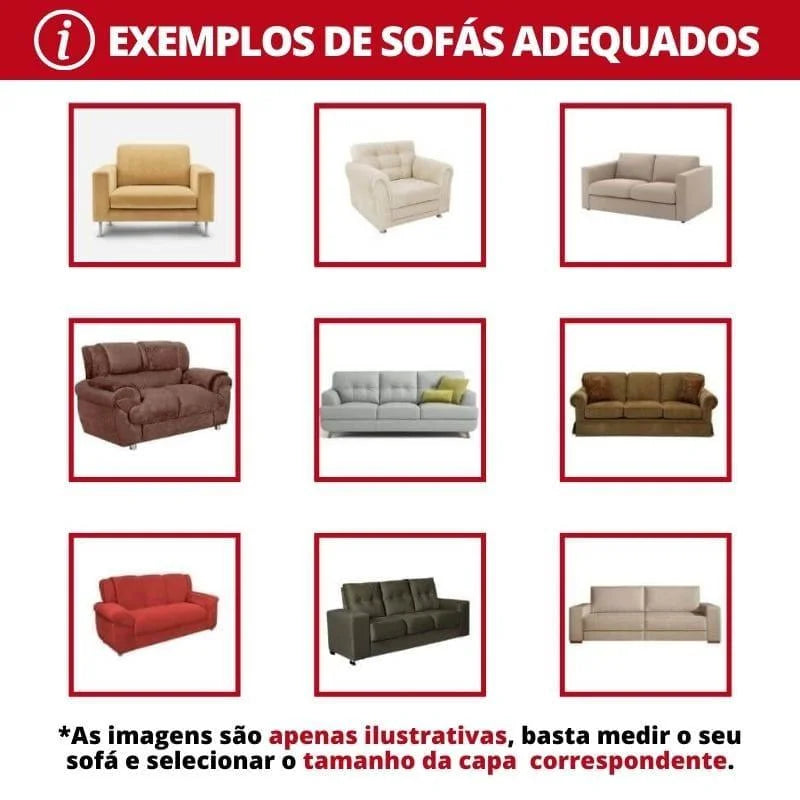 Capa De Sofá Stretch Ajustável Lisa Bege