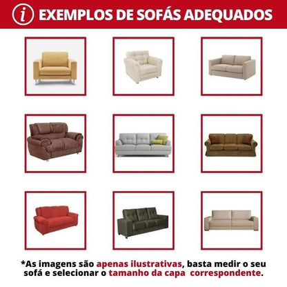 Capa De Sofá Stretch Ajustável Lisa Bege