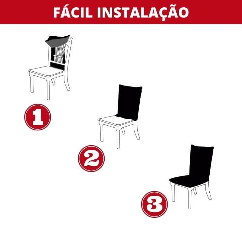 Capa Elástica Impermeável para Cadeira de Jantar Premium Preta