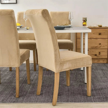 Capa Deluxe Para Cadeira de Jantar em Suede Bege
