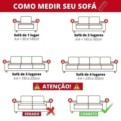 Capa para Sofá Protetora em Suede Antiderrapante Bege