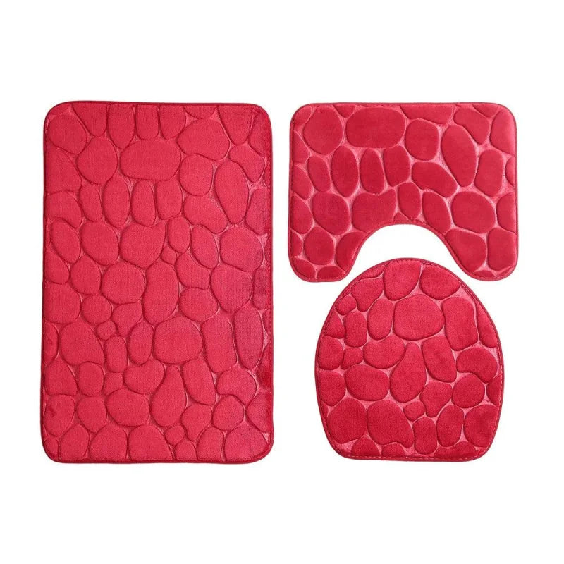 Kit de Tapetes 3 Peças Antiderrapantes e Absorventes