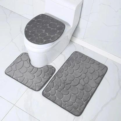 Kit de Tapetes 3 Peças Antiderrapantes e Absorventes