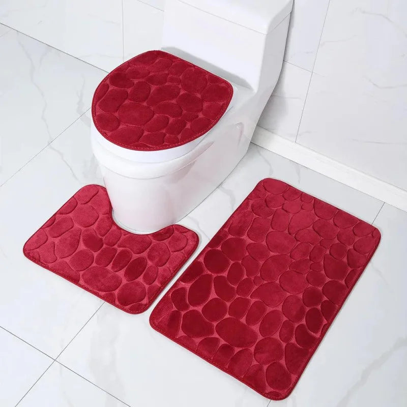 Kit de Tapetes 3 Peças Antiderrapantes e Absorventes