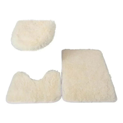 Kit de Tapetes 3 Peças Antiderrapantes de Microfibra Super Confortável