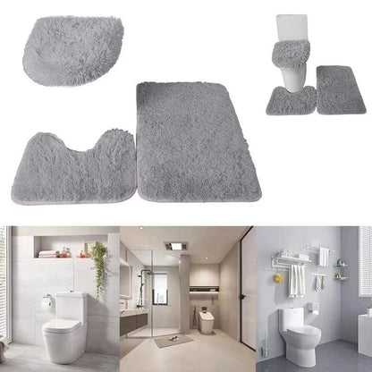Kit de Tapetes 3 Peças Antiderrapantes de Microfibra Super Confortável