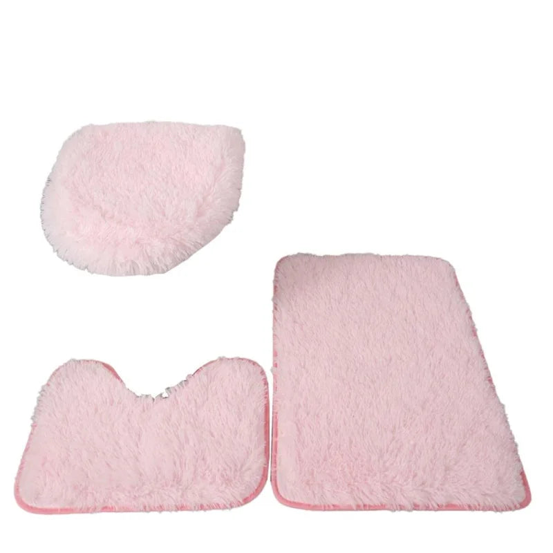 Kit de Tapetes 3 Peças Antiderrapantes de Microfibra Super Confortável