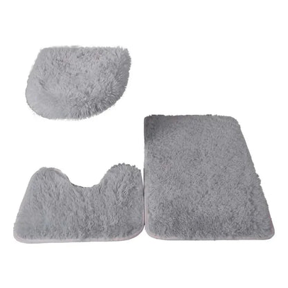 Kit de Tapetes 3 Peças Antiderrapantes de Microfibra Super Confortável