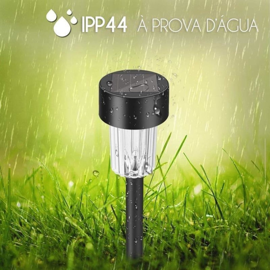 Luminária Para Jardim de Led com Painel Solar Kit com 12