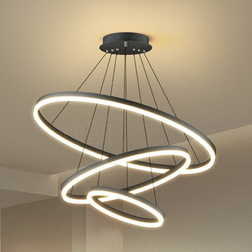 Lustre Para Salas e Cozinha em LED - Anéis Dourados