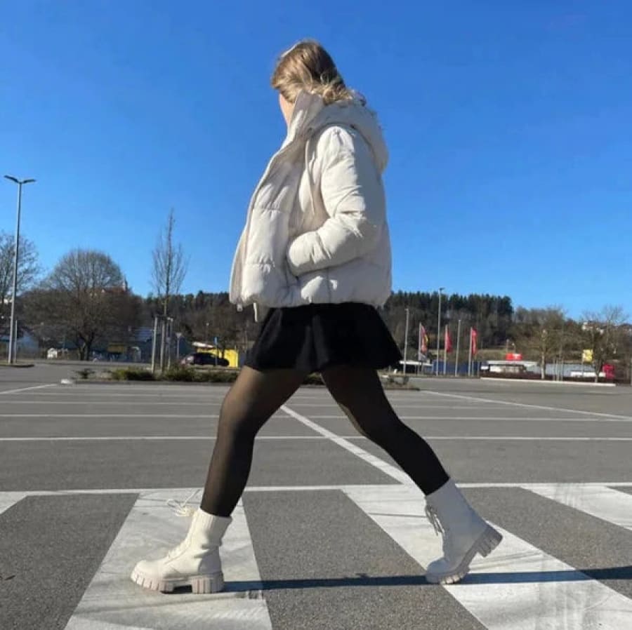 Meia Calça Translúcida Forrada Com Lã