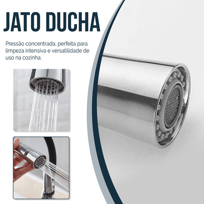 Cuba Para Pia De Cozinha Gourmet Kit Dupla Quadrada C/ Torneira Flexível
