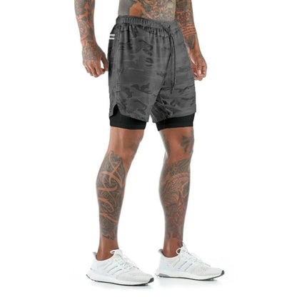 Shorts 2 Em 1 Esporte Air Effect Preto Camuflado / M 673