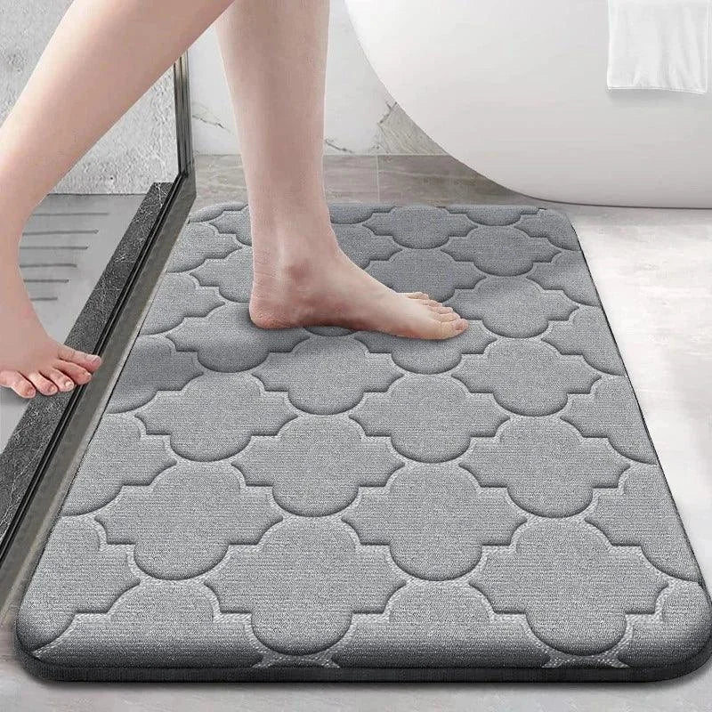 Tapete Antiderrapante de Veludo Coral Ultra Absorvente