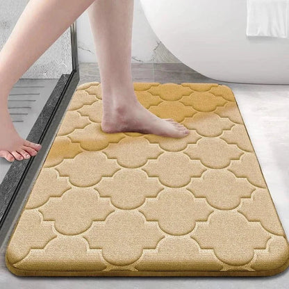 Tapete Antiderrapante de Veludo Coral Ultra Absorvente