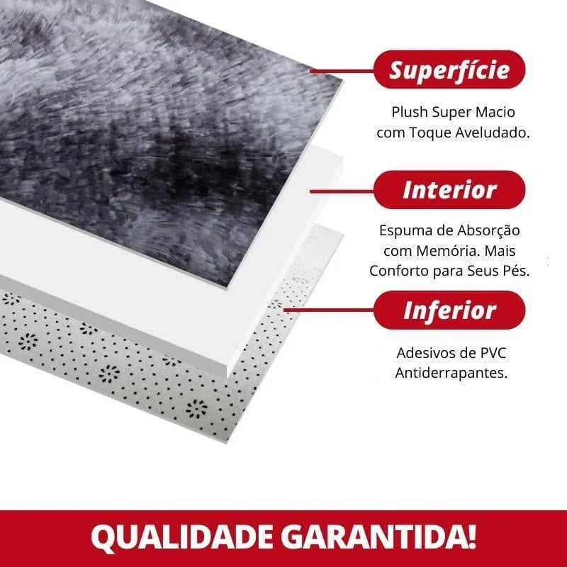 Tapete Felpudo Premium Redondo Cinza