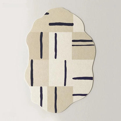 Tapete Irregular Antiderrapante para Sala e Quarto com Design Moderno
