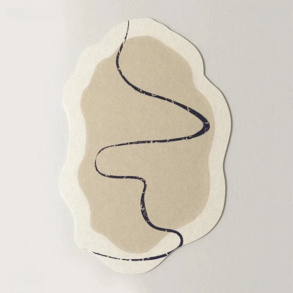 Tapete Irregular Antiderrapante para Sala e Quarto com Design Moderno