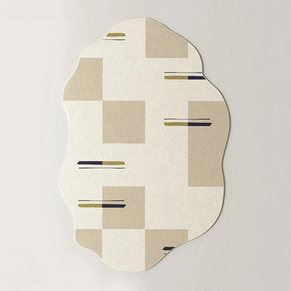 Tapete Irregular Antiderrapante para Sala e Quarto com Design Moderno