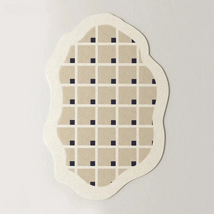 Tapete Irregular Antiderrapante para Sala e Quarto com Design Moderno