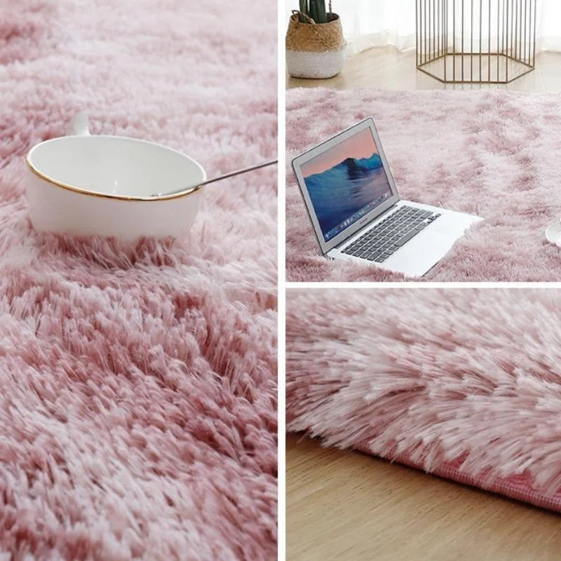 Tapete Liso Soft Felpudo Rosa Mescla