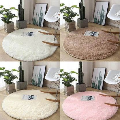 Tapete Redondo Fluffy Felpudo Macio e Antiderrapante